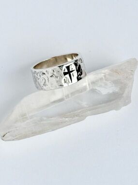 James Avery Hammered Sterling Silver Cross Ring 925 Size 10